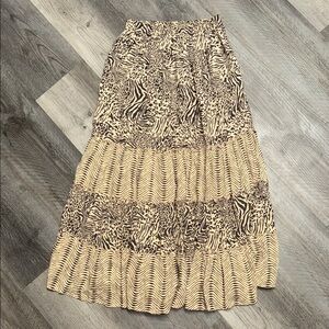 Beachgold leopard print tiered skirt